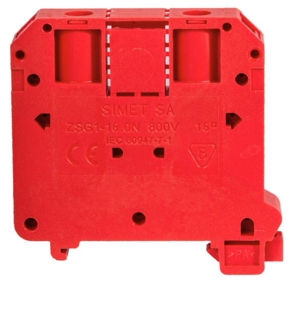 Złączka szynowa ZSG 1-16.0 Nc TS35 czerwona